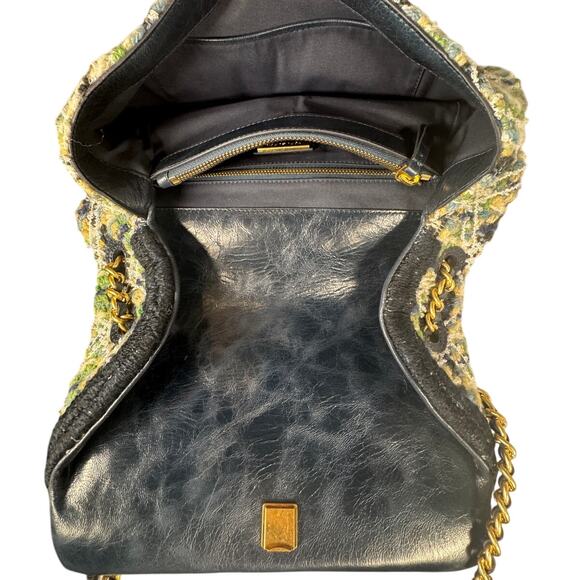 Tory Burch green multi soft fleming tweed convertible shoulder crossbody bag - Picture 5 of 8